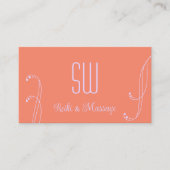 モノグラム華美と写真とコーラルラベンダー 名刺 (正面)