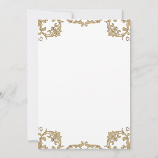 モノグラム華美バロック様式ヴィンテージウェディング 招待状 (裏面)