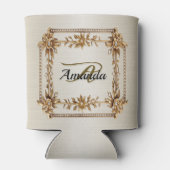 モノグラム華美金ゴールド長方形ディモンド花シャイニー 缶クーラー (裏面)