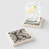 モノグラム華美'K' ストーンコースター (横)