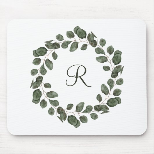 モノグラム葉ユカリエレガントモダンス マウスパッド (正面)