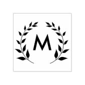 モノグラム葉円 ラバースタンプ (インプリント)