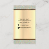 モノグラム葉/木枠/ナチュラル 名刺 (裏面)