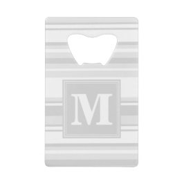 モノグラム薄い灰色のストライプ クレジットカード栓抜き