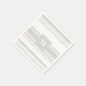 モノグラム薄い灰色のストライプ スタンダードカクテルナプキン (角)