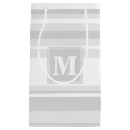 モノグラム薄い灰色のストライプ スモールペーパーバッグ