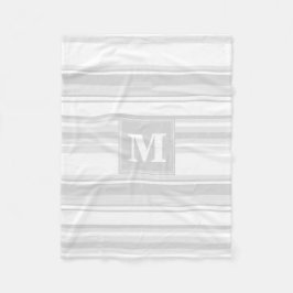 モノグラム薄い灰色のストライプ フリースブランケット