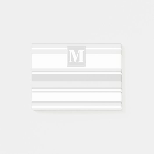 モノグラム薄い灰色のストライプ ポストイット (正面)
