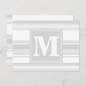 モノグラム薄い灰色のストライプ ポストカード (正面/裏面)