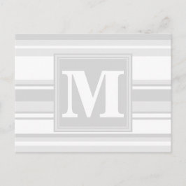 モノグラム薄い灰色のストライプ ポストカード