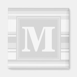 モノグラム薄い灰色のストライプ マグネット