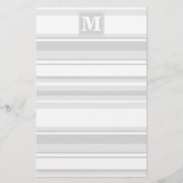 モノグラム薄い灰色のストライプ 便箋
