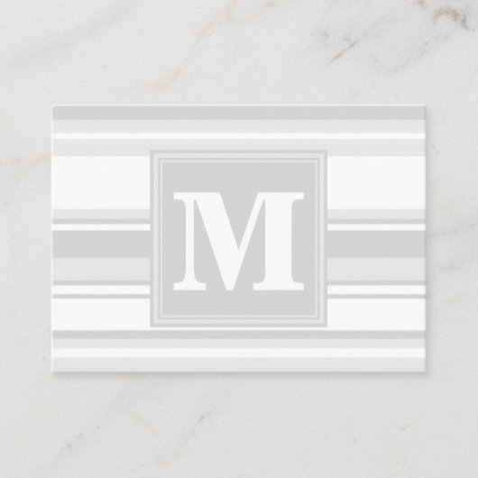 モノグラム薄い灰色のストライプ 名刺 (正面)