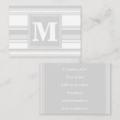 モノグラム薄い灰色のストライプ 名刺 (正面/裏面)