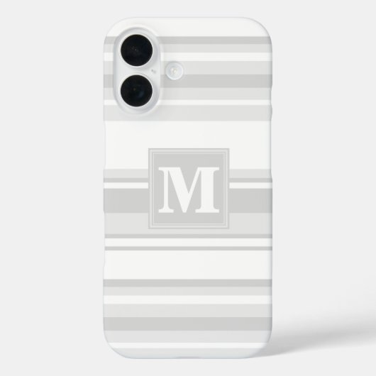 モノグラム薄い灰色のストライプ Case-Mate iPhoneケース (裏面)