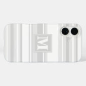 モノグラム薄い灰色のストライプ Case-Mate iPhoneケース (裏面 (横))