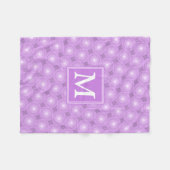 モノグラム薄紫紫の円パターン フリースブランケット (正面(横))