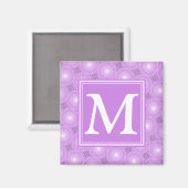 モノグラム薄紫紫の円パターン マグネット (正面/裏面)