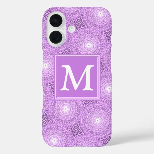 モノグラム薄紫紫の円パターン Case-Mate iPhoneケース (裏面)