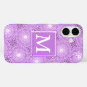 モノグラム薄紫紫の円パターン Case-Mate iPhoneケース (裏面 (横))
