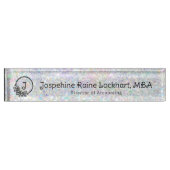 モノグラム虹色グリッタープロフェッショナル デスクネームプレート (正面)