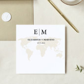 モノグラム行先旅行テーマ結婚ズ スタンダードカクテルナプキン