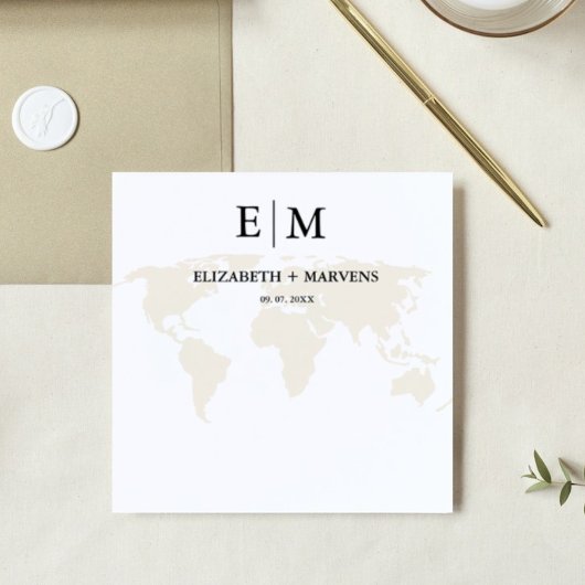 モノグラム行先旅行テーマ結婚ズ スタンダードカクテルナプキン