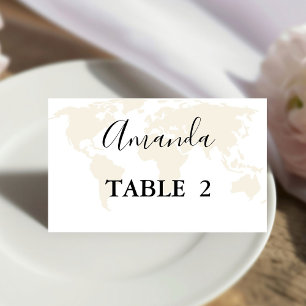 モノグラム行先旅行テーマ結婚ズ プレイスカード