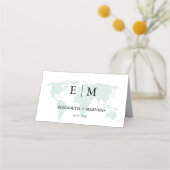 モノグラム行先旅行テーマ結婚ズ プレイスカード (裏面)