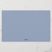 モノグラム装飾タイポグラフィ |ほこりっぽい青 便箋 (裏面)