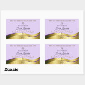 モノグラム製品ラベル付き光薄紫波状金ゴールド 長方形シール (シート)