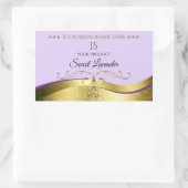 モノグラム製品ラベル付き光薄紫波状金ゴールド 長方形シール (バッグ)