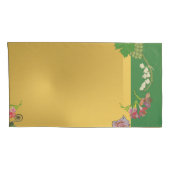 モノグラム記念日フローラグリーン/金ゴールドピラロケース 枕カバー (裏面-右)