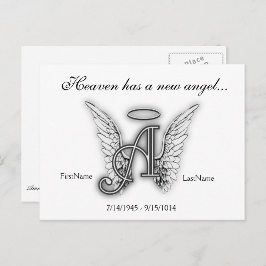 モノグラム記念献上品レターA ポストカード (正面/裏面)