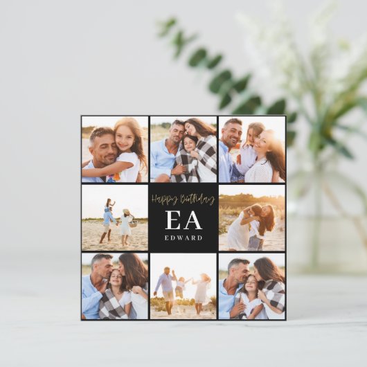 モノグラム誕生日ブラックと金ゴールド数々の写真 (スタンド正面)