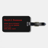 モノグラム赤いトラベル矢印オン黒 ラゲッジタグ (裏面横)