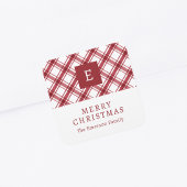 モノグラム赤い格子状ステッカー スクエアシール