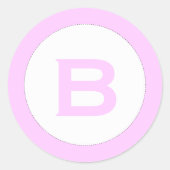 モノグラム赤ちゃんシャワーエンベロープシーラーのピンクのシール ラウンドシール (正面)