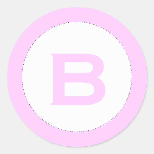 モノグラム赤ちゃんシャワーエンベロープシーラーのピンクのシール ラウンドシール (正面)