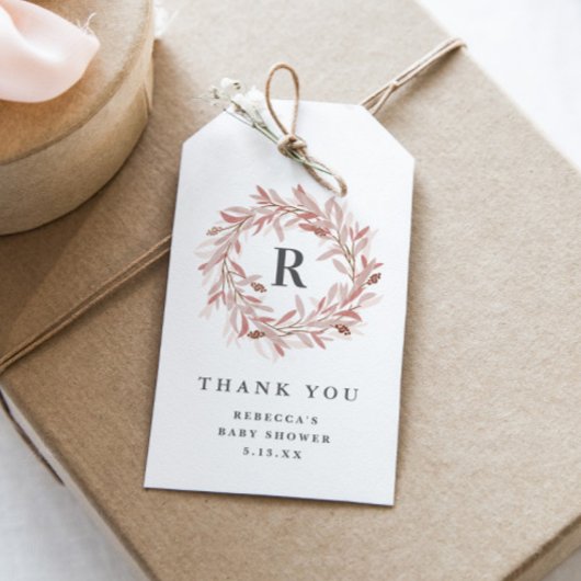 モノグラム赤ちゃん感謝していシャワーユー ギフトタグ