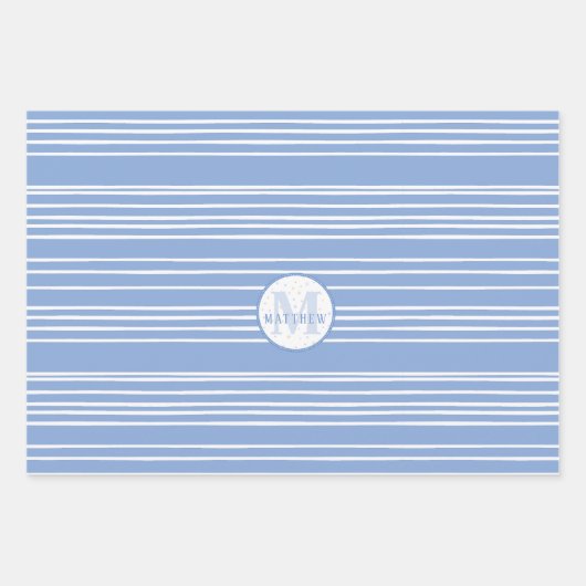 モノグラム赤ちゃん生まれたばかりのシャワー、ベビーそれは男の子 ラッピングペーパーシート (正面3)