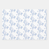 モノグラム赤ちゃん生まれたばかりのシャワー、ベビーそれは男の子 ラッピングペーパーシート (正面2)