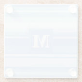 モノグラム赤ちゃん青ストライプ色 ガラスコースター (裏面)