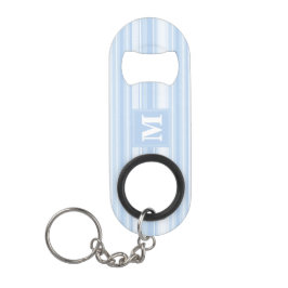 モノグラム赤ちゃん青ストライプ色 キーホルダー栓抜き
