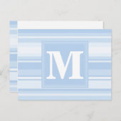 モノグラム赤ちゃん青ストライプ色 ポストカード (正面/裏面)