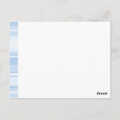 モノグラム赤ちゃん青ストライプ色 ポストカード (裏面)