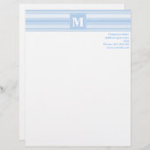モノグラム赤ちゃん青ストライプ色 レターヘッド (正面/裏面)