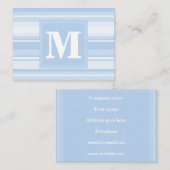 モノグラム赤ちゃん青ストライプ色 名刺 (正面/裏面)