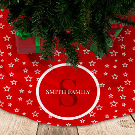 モノグラム赤と白と名前で主演 ブラッシュドポリエステルツリースカート