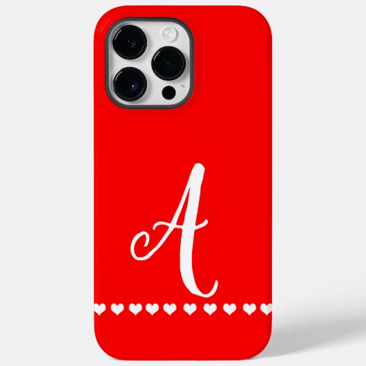 モノグラム赤と白イニシャルケースメイトiPhone C Case-Mate iPhoneケース (裏面)